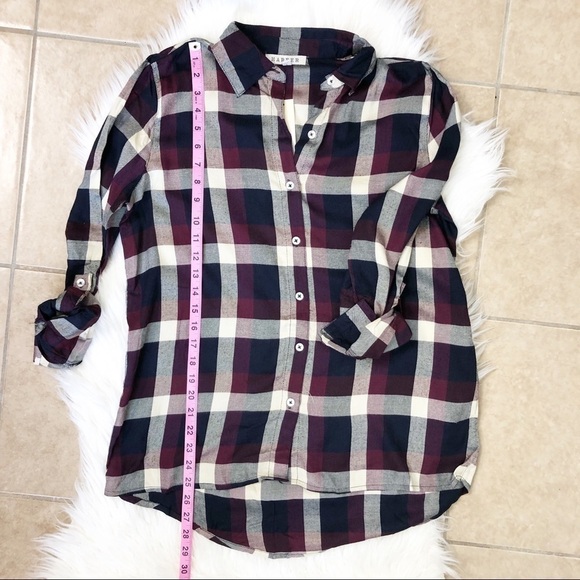 New Francesca’s Byrdie plaid button down top - Picture 8 of 8